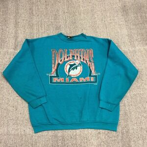 Vintage Miami Dolphins Sweatshirt Mens XL Blue 1990s NFL Football